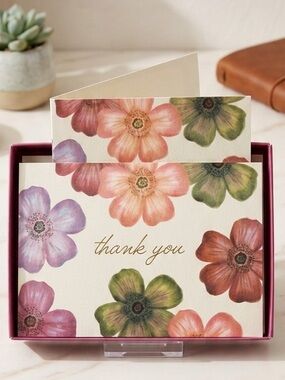 Thank You Floral Note Cards - Multicolor